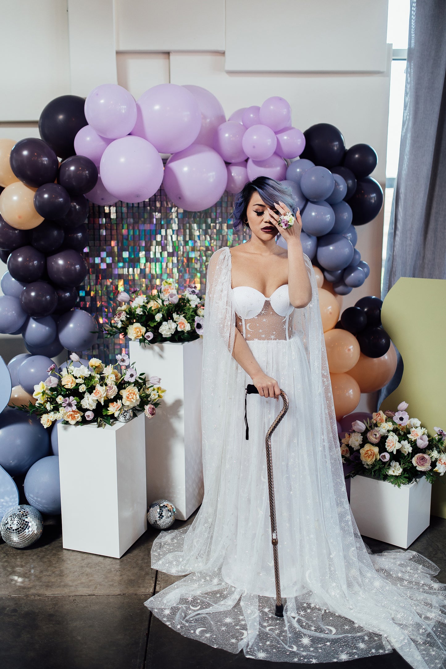 Small-XL Ethereal Dress w/Cape Sleeves