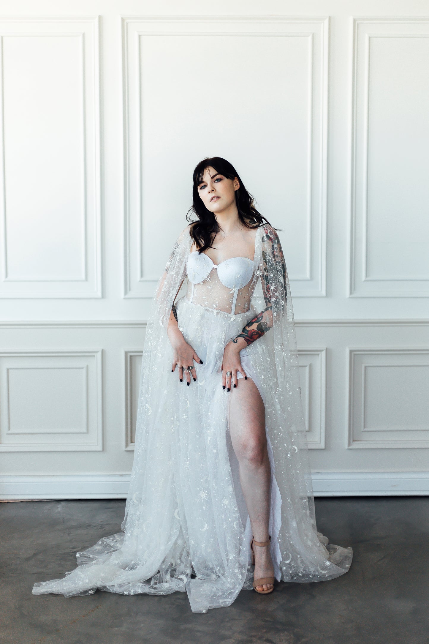 Small-XL Ethereal Dress w/Cape Sleeves