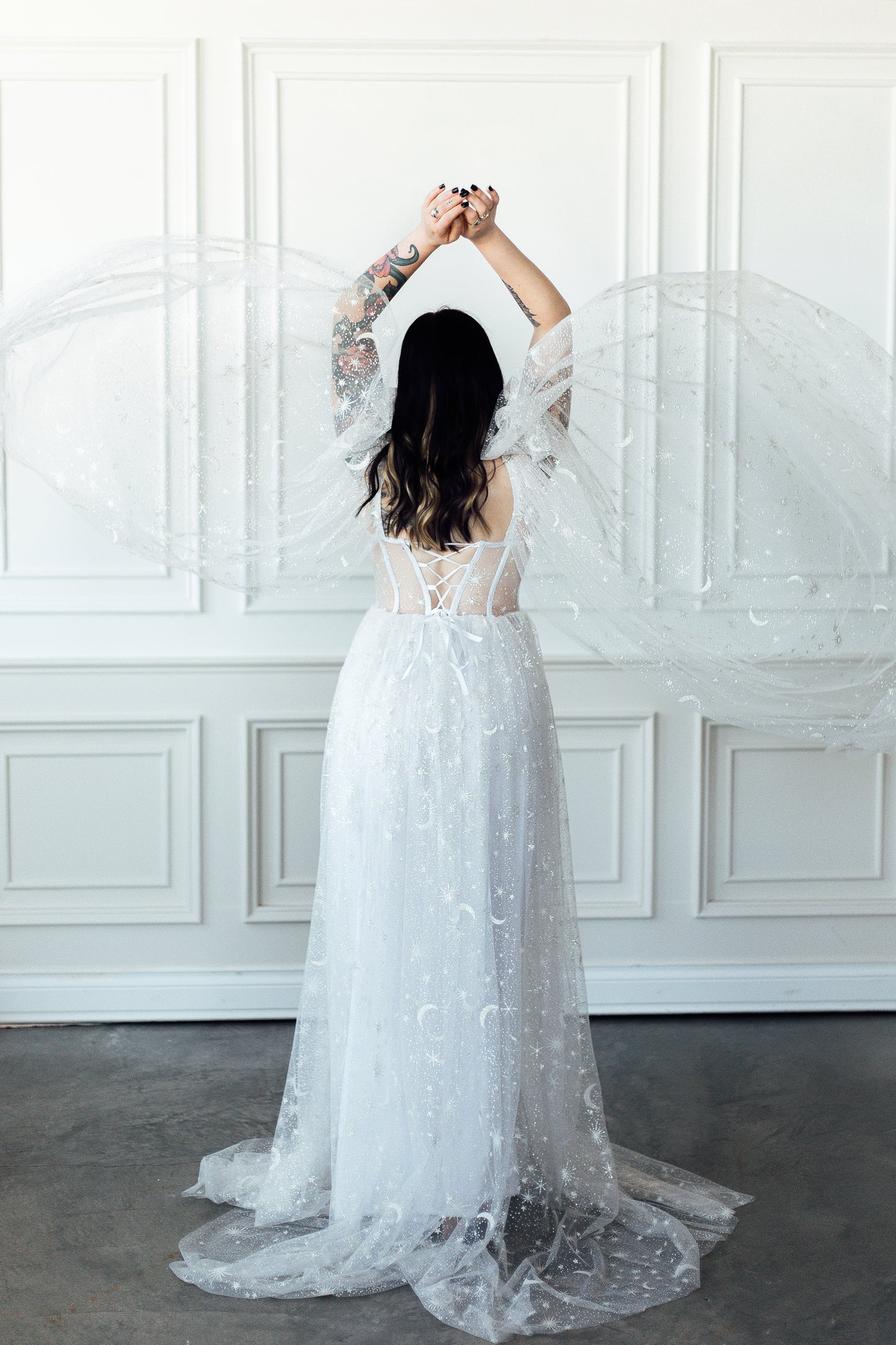 Small-XL Ethereal Dress w/Cape Sleeves
