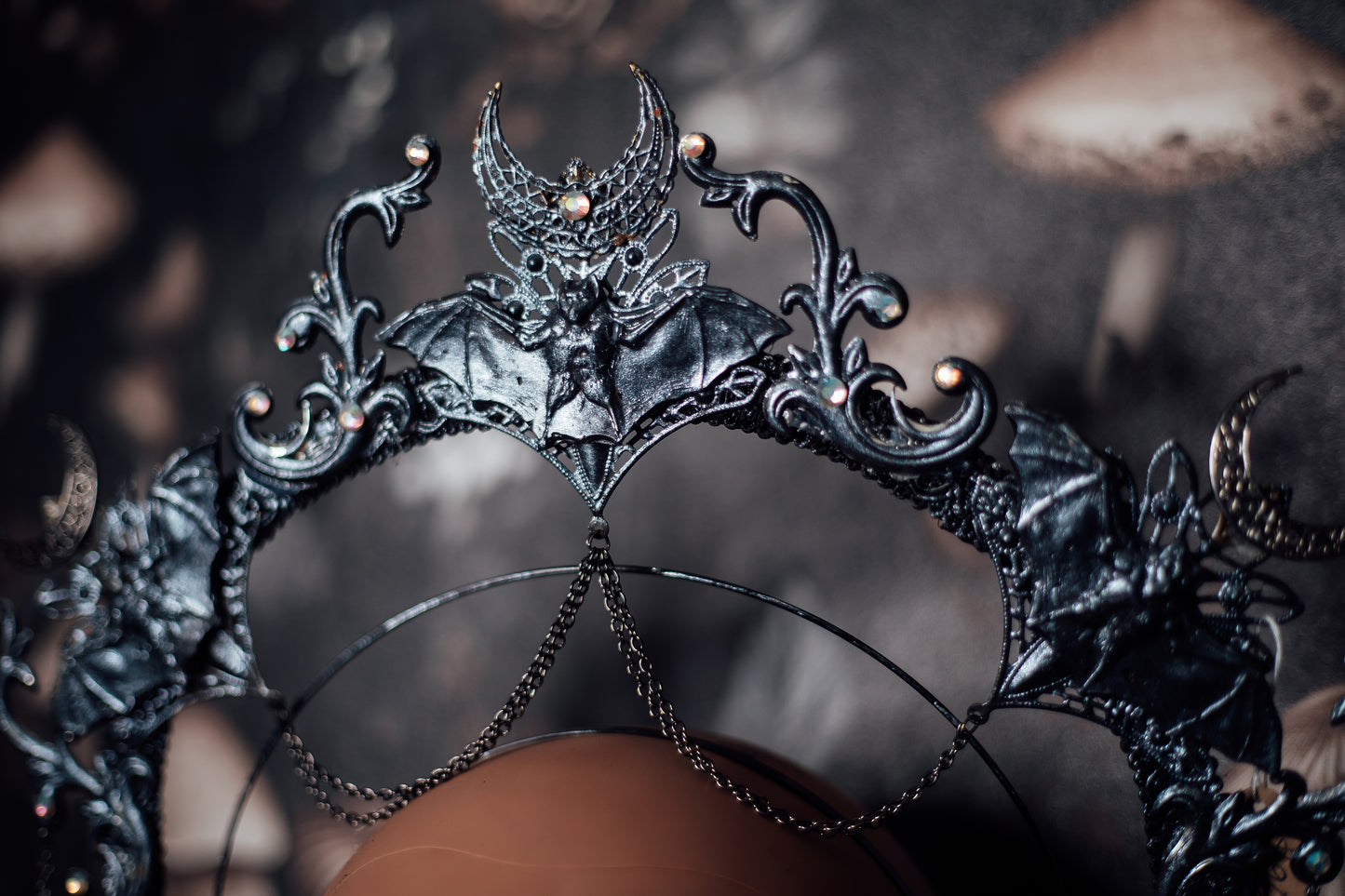 Gothic Bat & Moon Headpiece