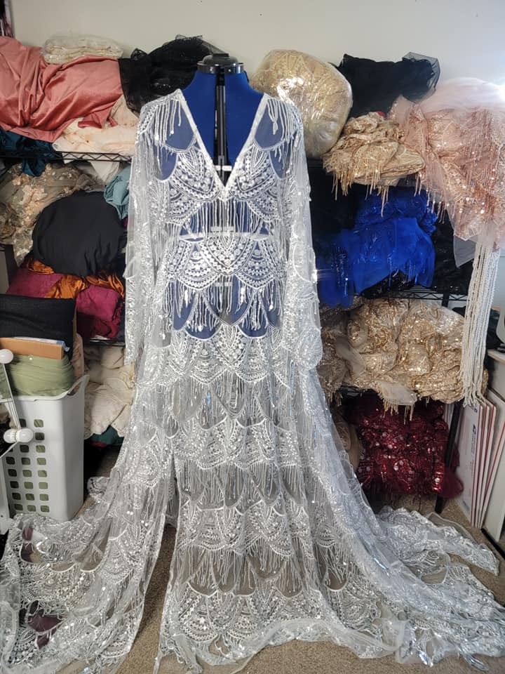 PREORDER- White & Silver Gatsby Dress