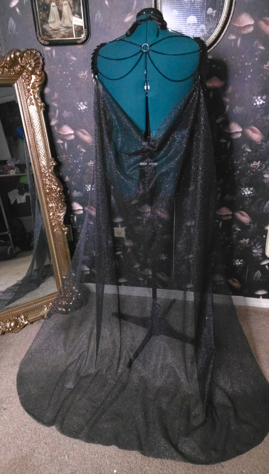 Black Glitter Cape with Scalemail