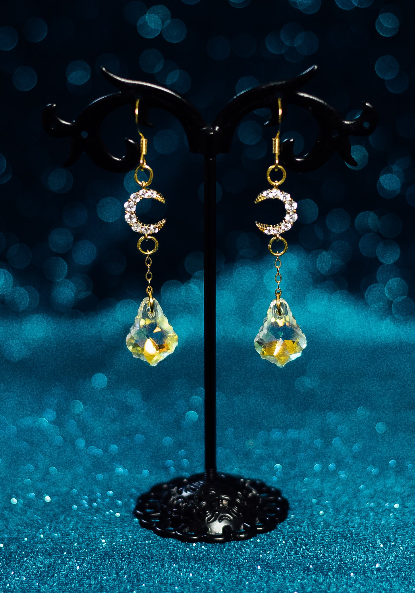 Gold Moons w/Baroque Crystals
