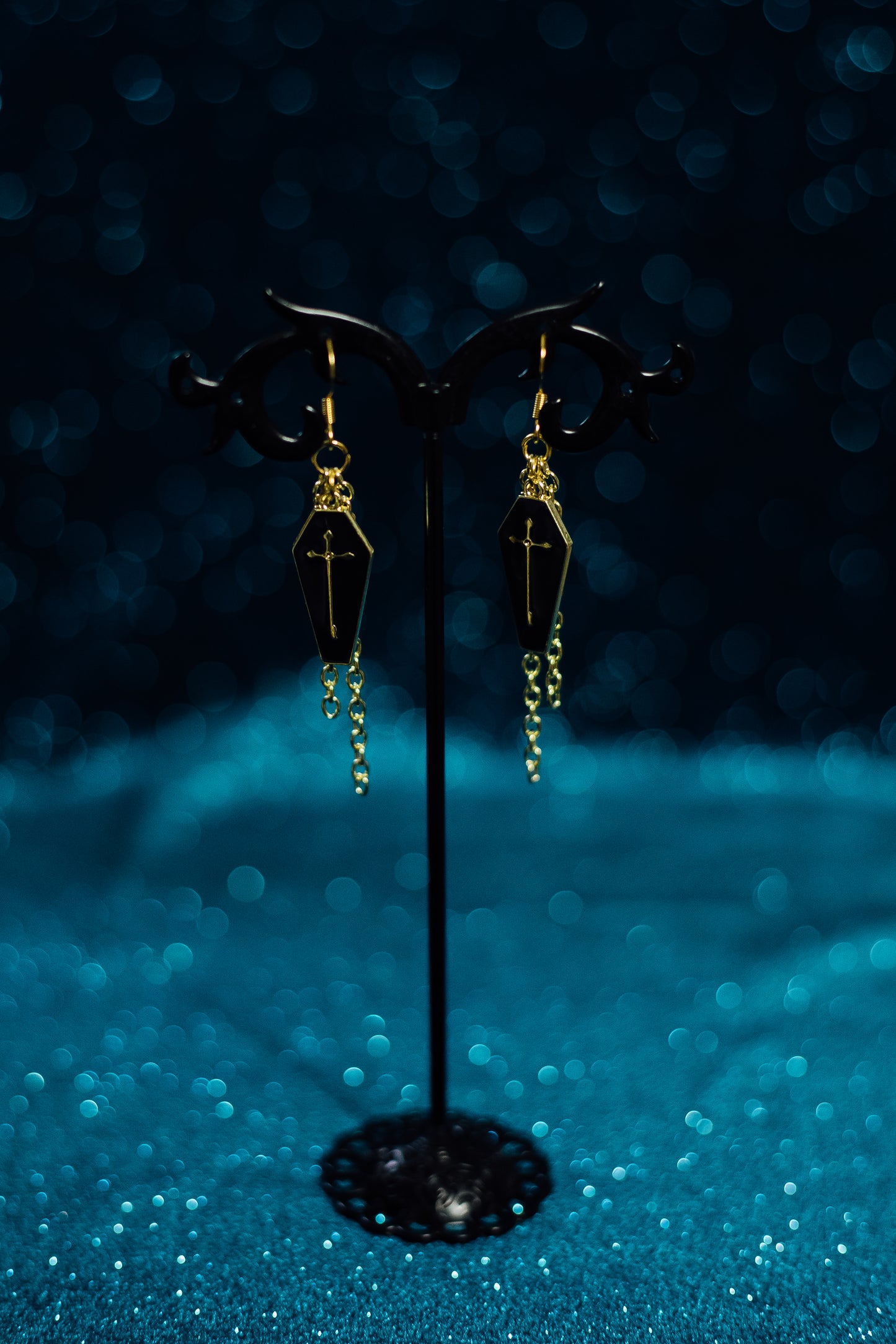 Gold & Black Coffins w/Chains