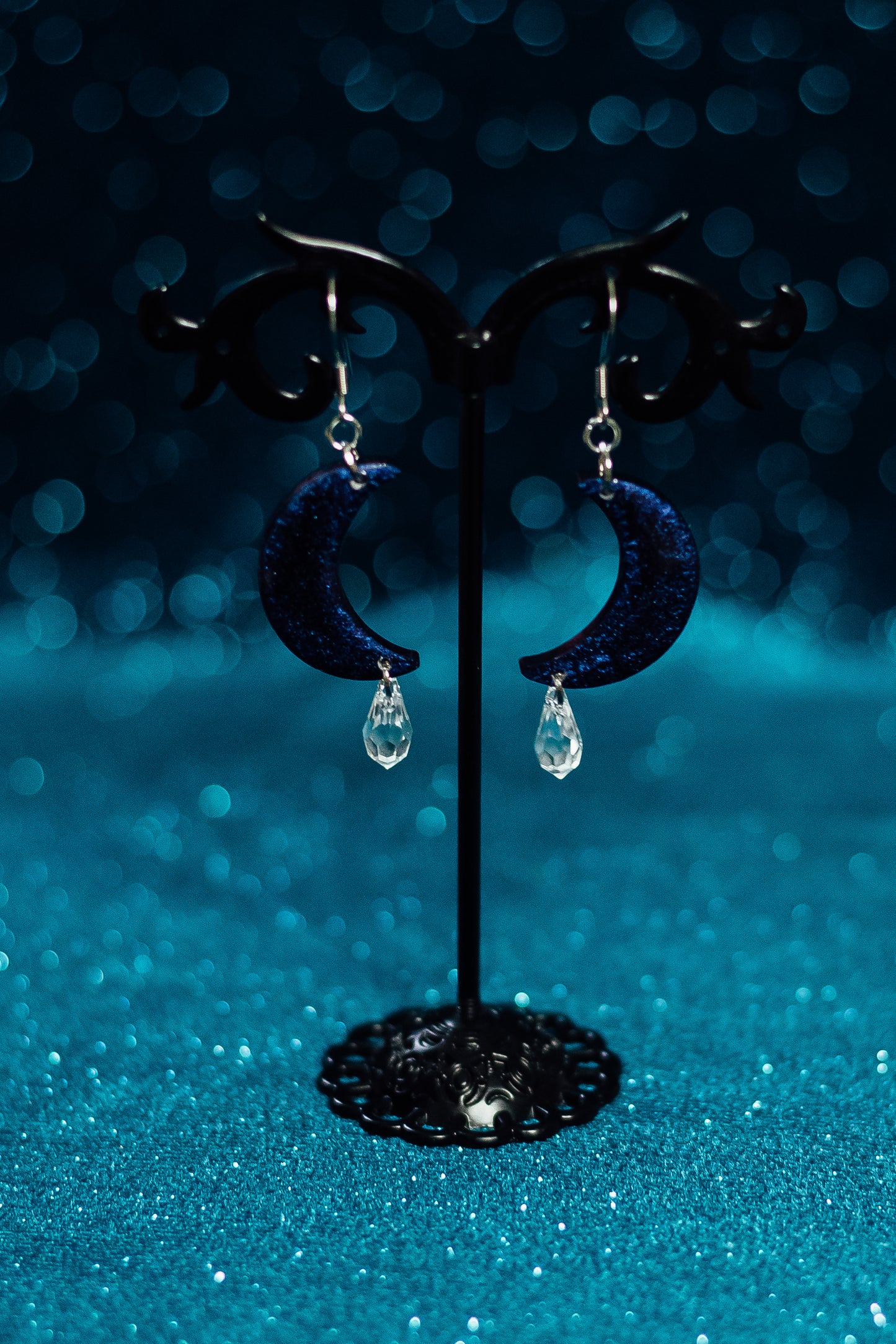 Dark Blue Moon w/Swarovski Crystal