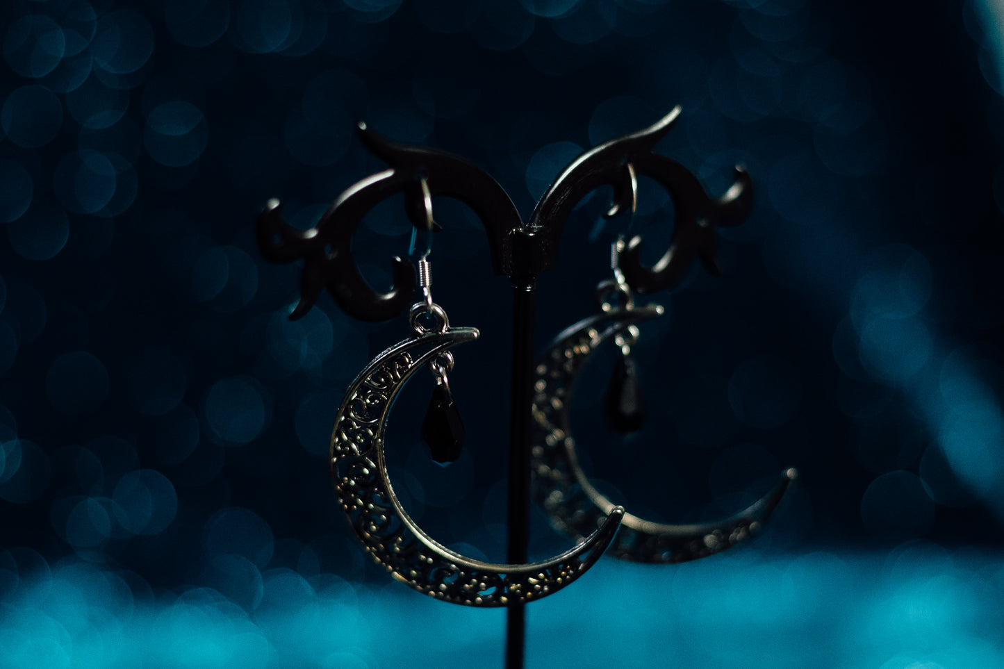 Dark Moon & Black Swarovski Crystals