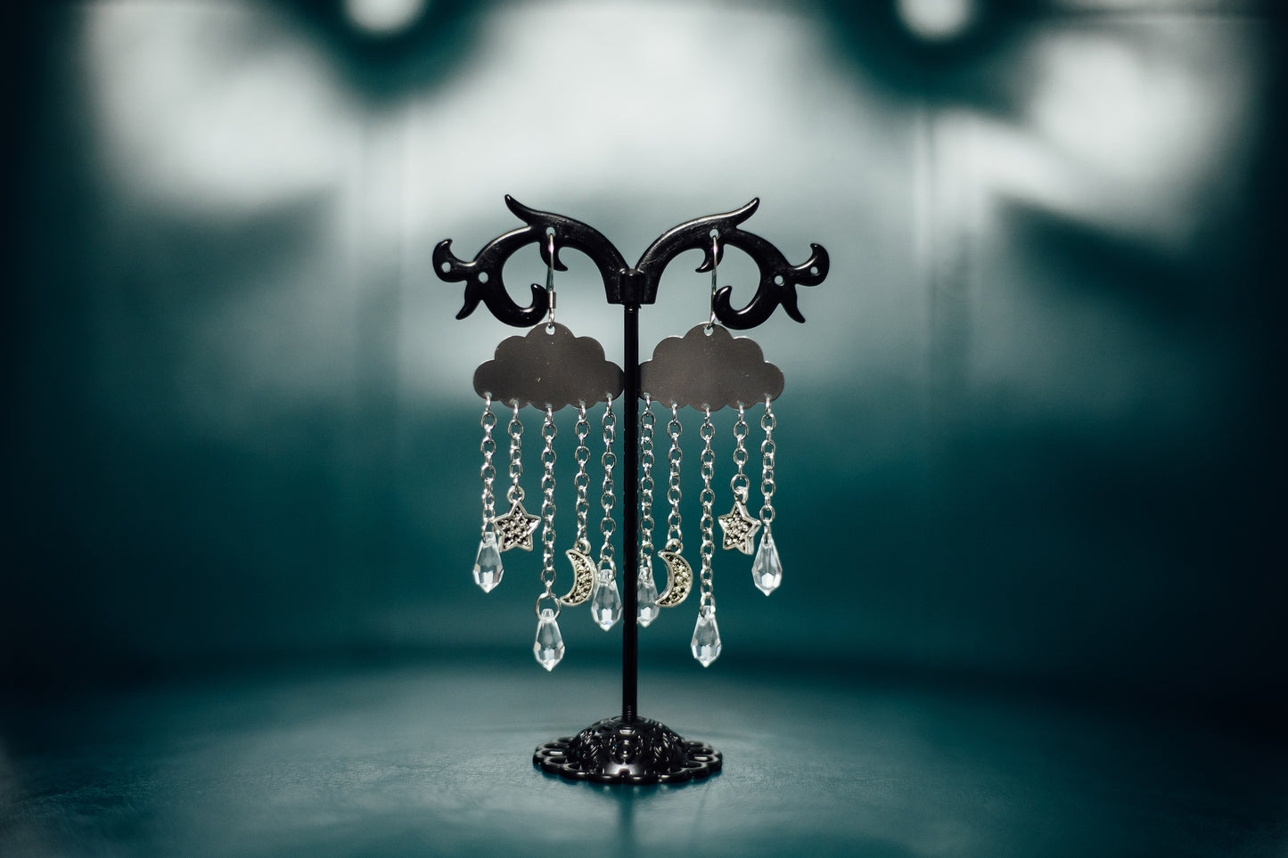 Silver clouds w/Swarovski Crystals