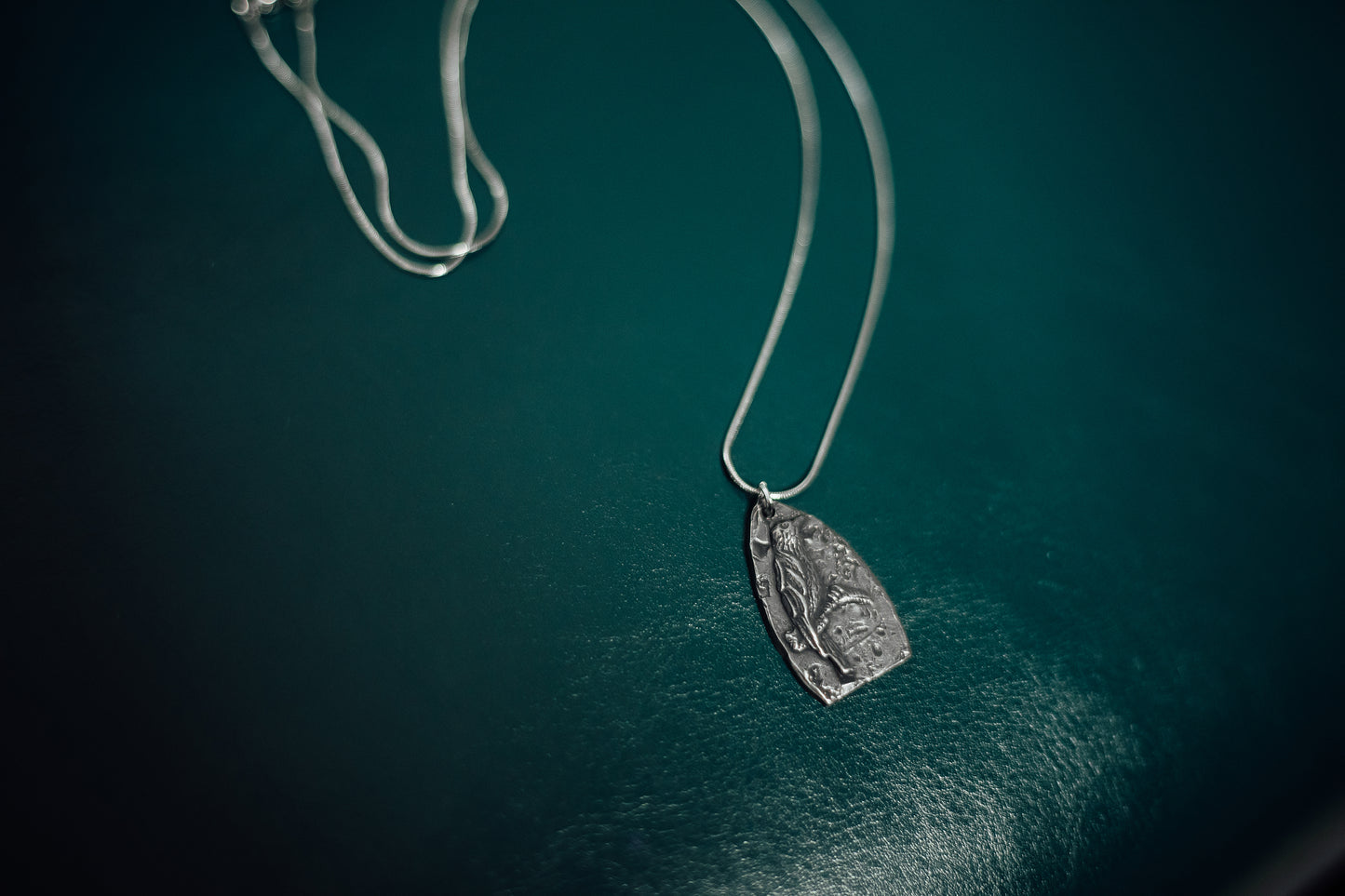 Handcrafted Pewter Crow Necklace