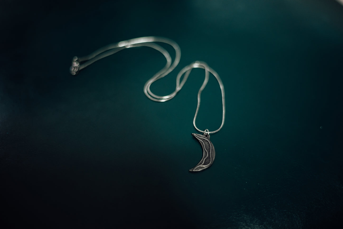 Handcrafted Pewter Moon Necklace