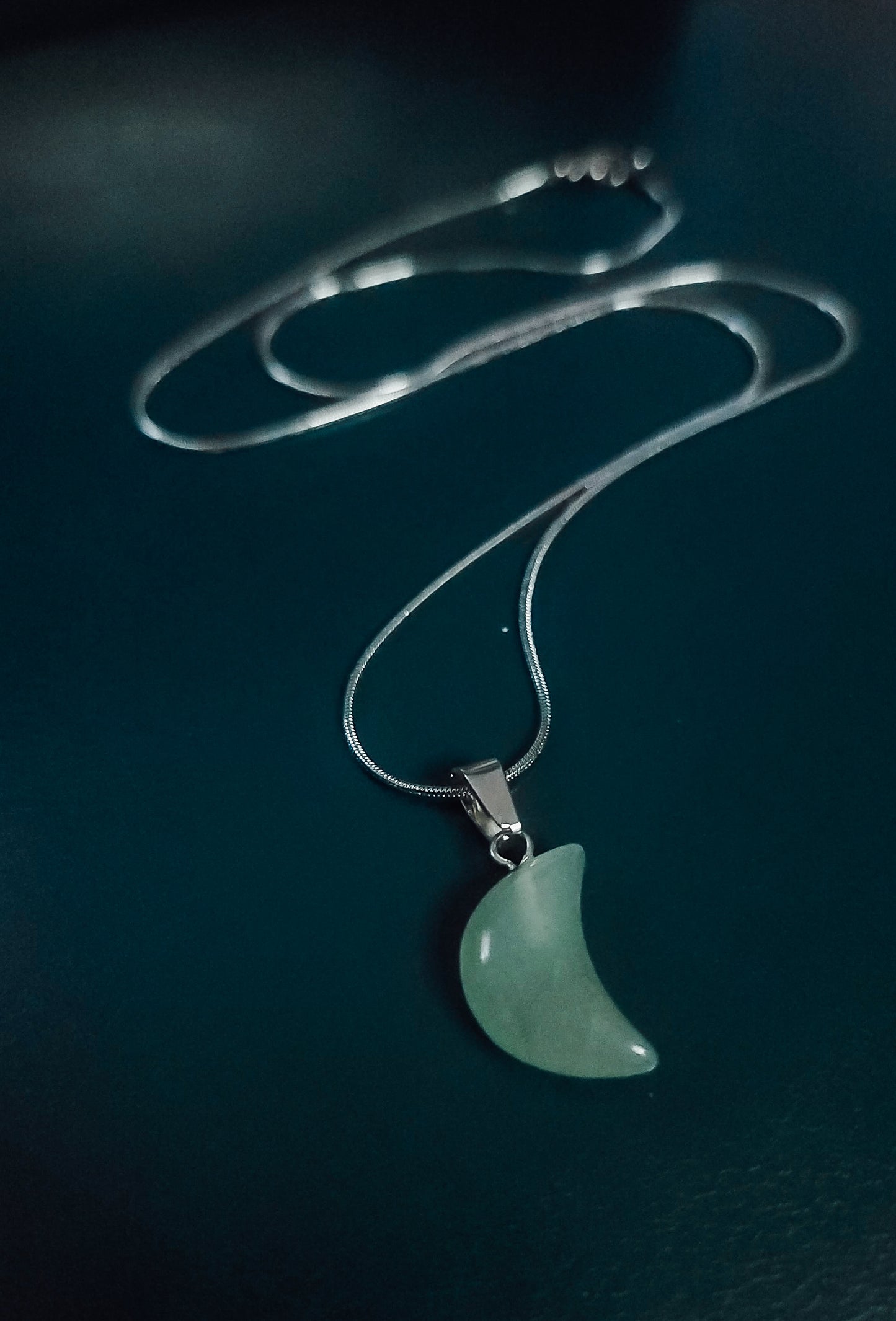 Green Adventurine Moon Necklace