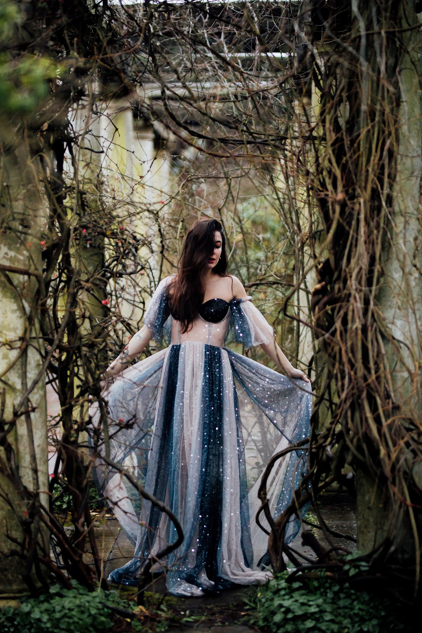 Adjustable size celestial dress perfect for fantasy balls and weddings.