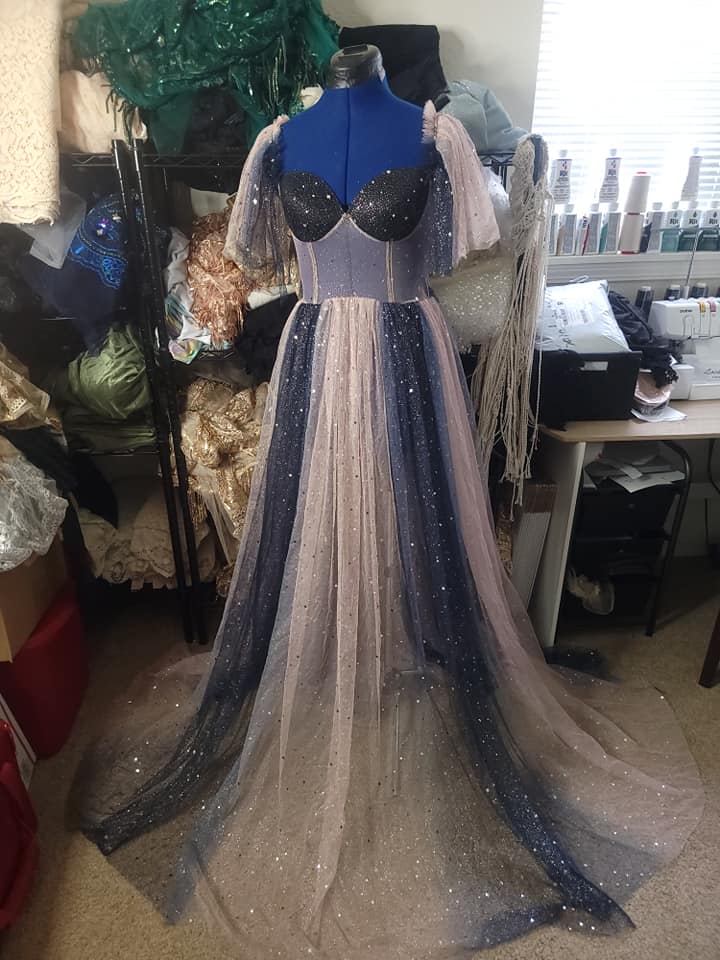 Adjustable size celestial dress perfect for fantasy balls and weddings.