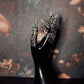 Silver & Emerald Crystal Finger Claw Set - Single Hand