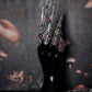 Silver & Red Crystal Finger Claw Set - Single Hand