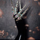 Silver & Pastel Crystal Finger Claw Set - Single Hand