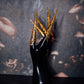 Gold & Orange Crystal Finger Claw Set - Single Hand