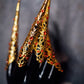Gold & Orange Crystal Finger Claw Set - Single Hand