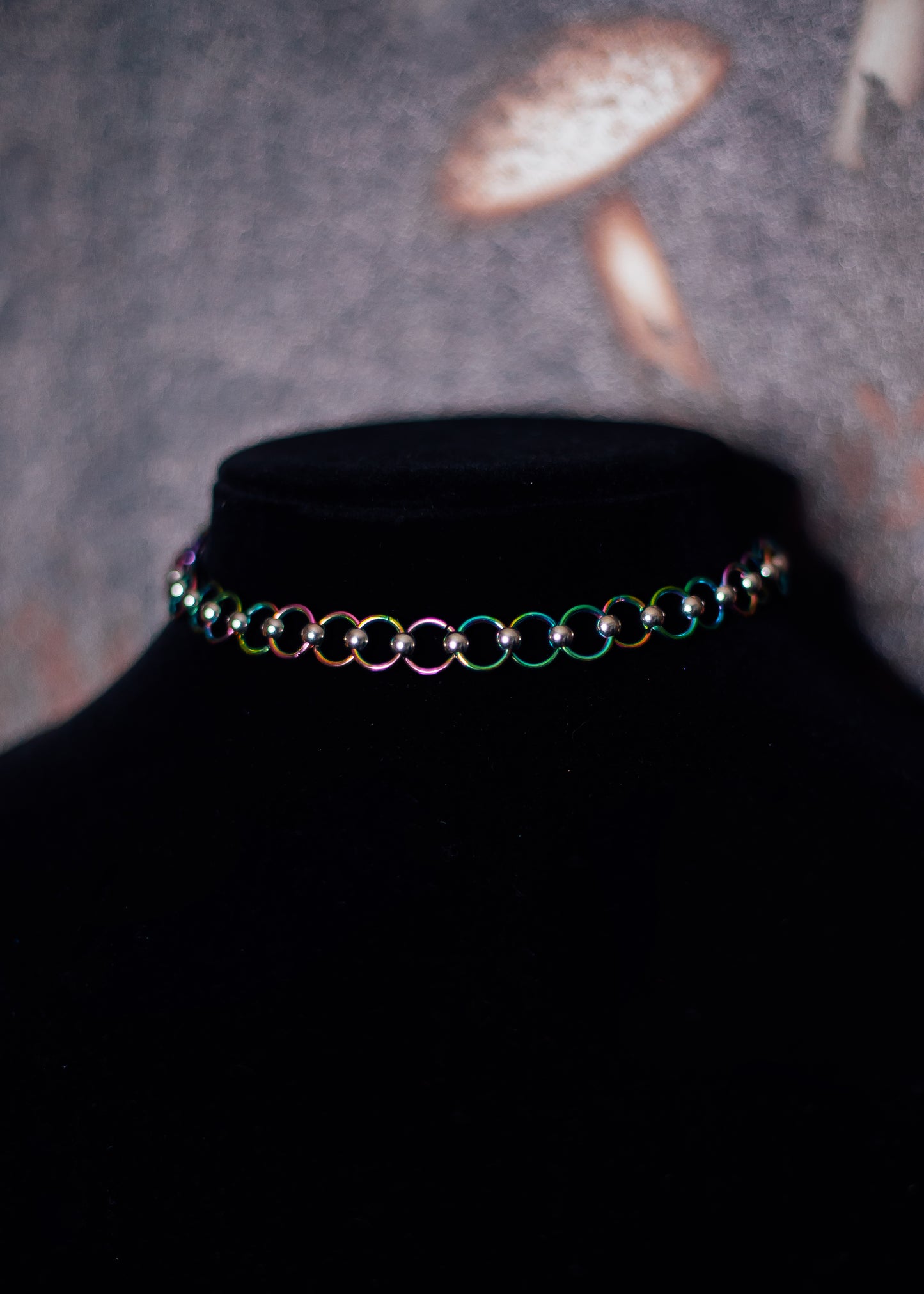 Simple Iridescent Ring Choker