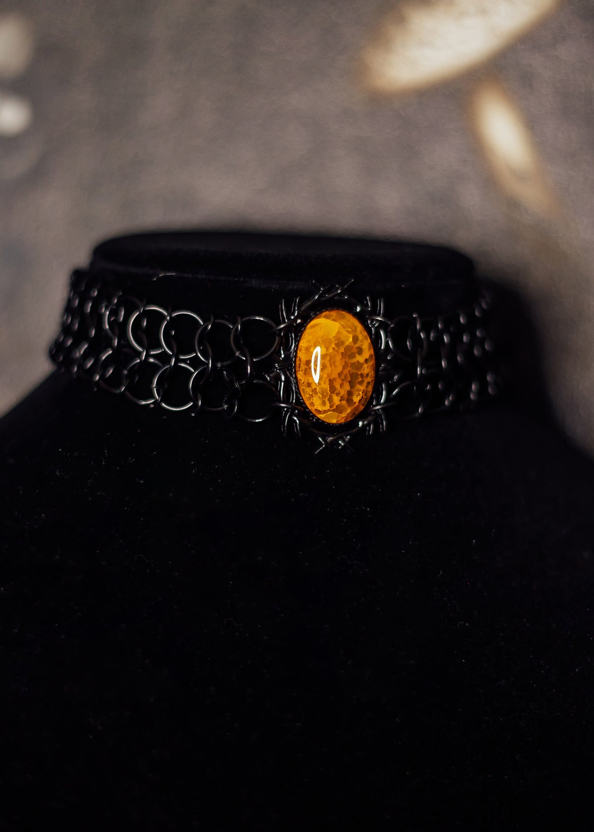 Yellow Stone Chainmail Choker