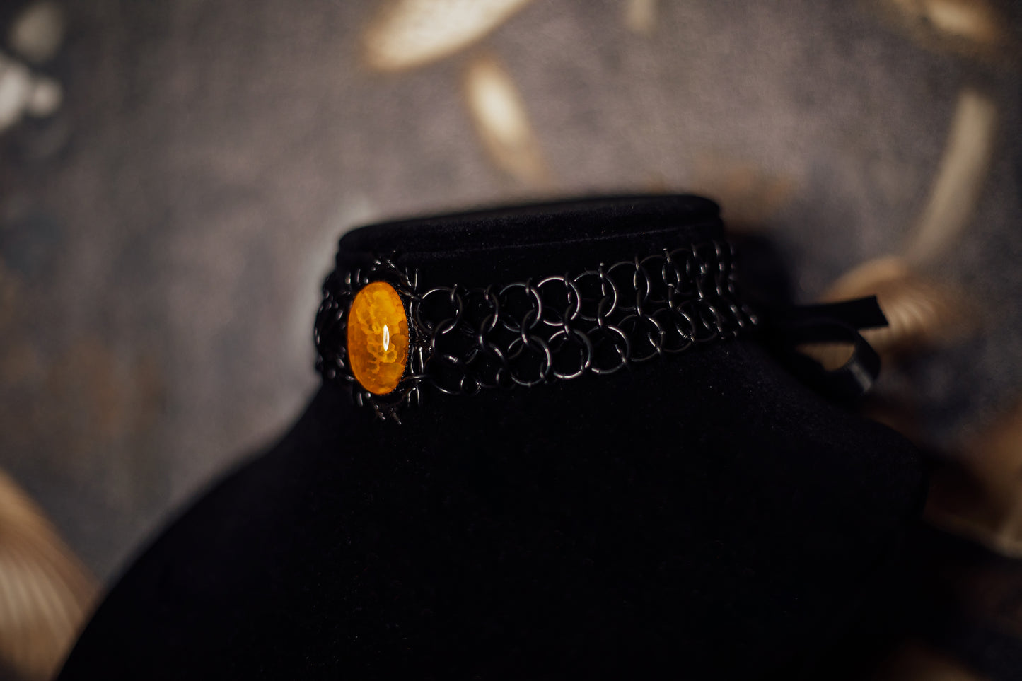 Yellow Stone Chainmail Choker