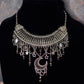 Celestial Crescent Moon Statement Necklace