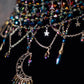 Celestial Rainbow Crystal Moon Necklace