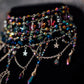 Celestial Rainbow Crystal Moon Necklace
