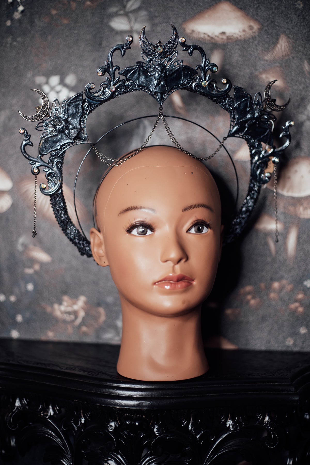 Gothic Bat & Moon Headpiece