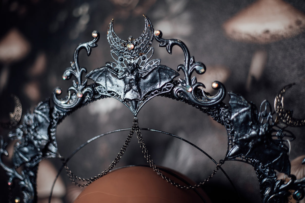Gothic Bat & Moon Headpiece