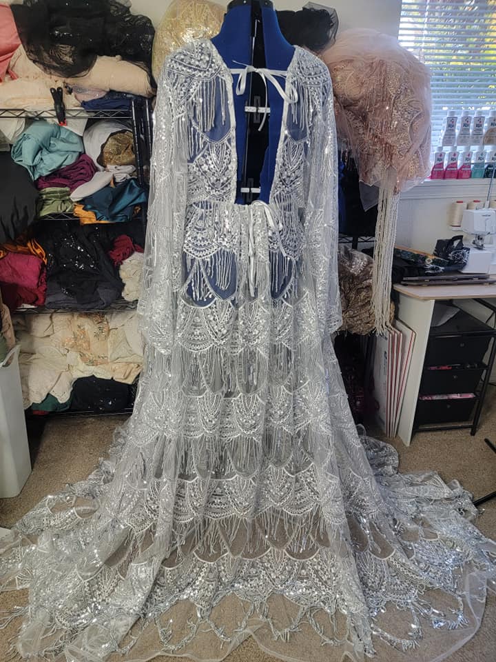 PREORDER- White & Silver Gatsby Dress