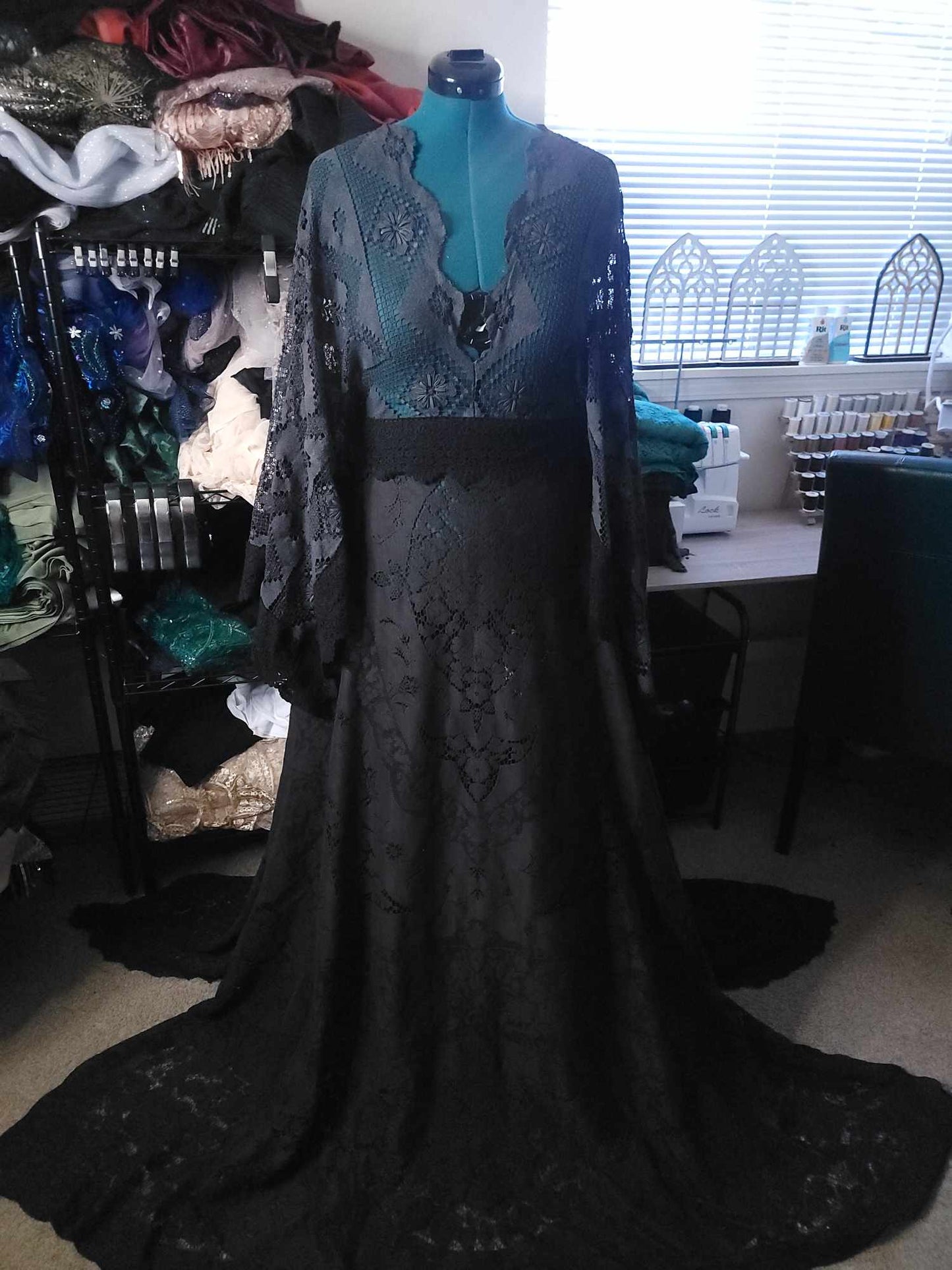 SM-2X Black Vintage Lace Dress