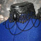 Gothic Lace Choker with Statement Gem & Chains