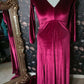 Red Velvet Dress w/Right Leg Slit