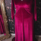 Red Velvet Dress w/Right Leg Slit