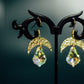 Gold Crescent Moon w/Baroque Swarovski