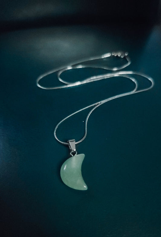 Green Adventurine Moon Necklace