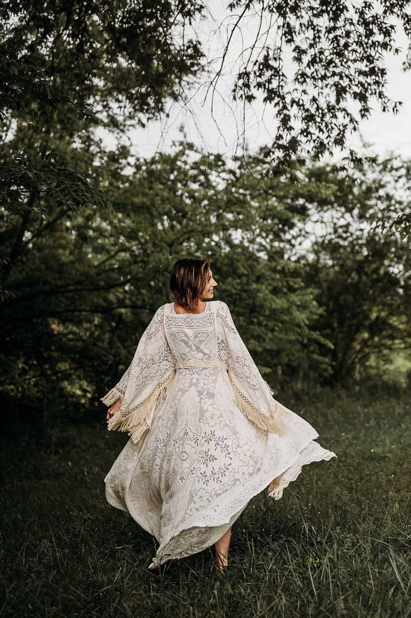 PREORDER- Robe Dress- One Size Fits Most Lace Dress - Boho Lace Dress - Maternity Dress - Wedding Dress