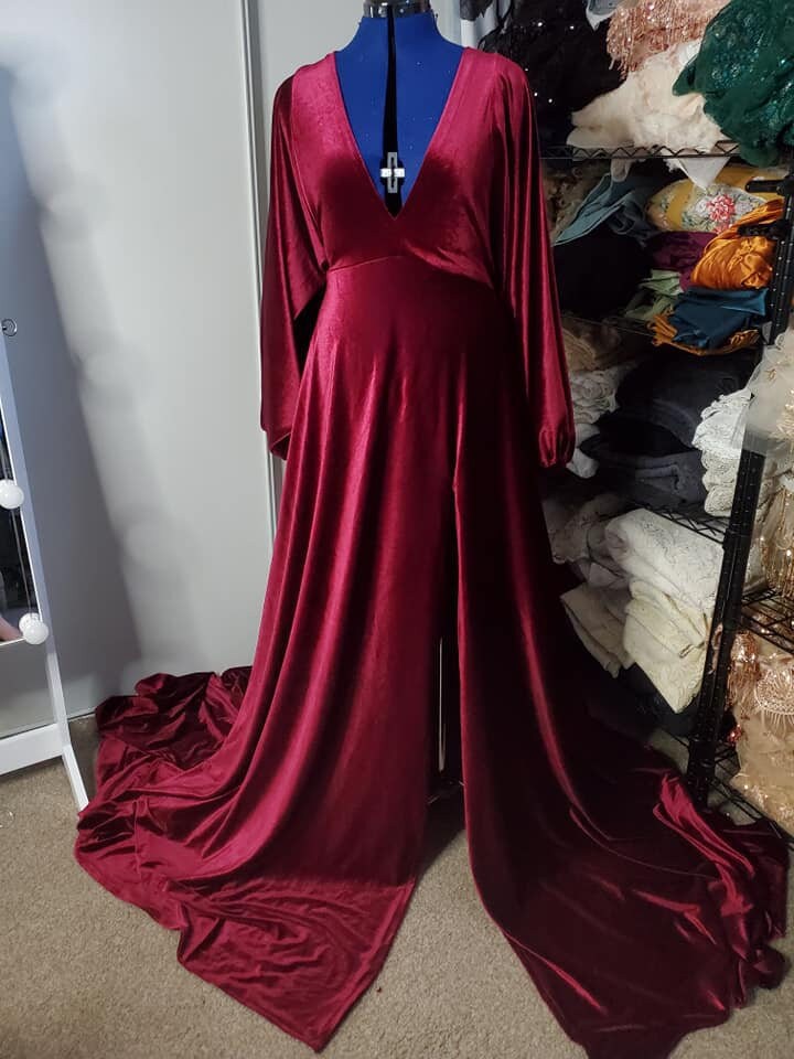 PREORDER - Red Velvet Dress - Adjustable Sized - One Size Fits Most - Plus Size