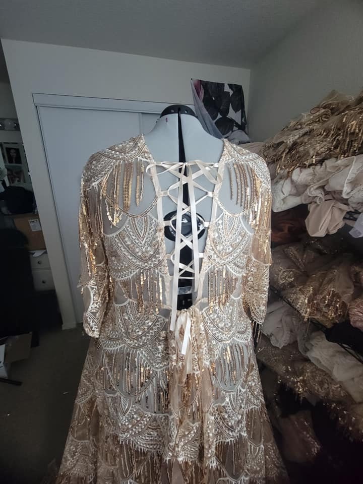 ADD-ON: Closed back or Corset Tie Style to any dress with sleeves