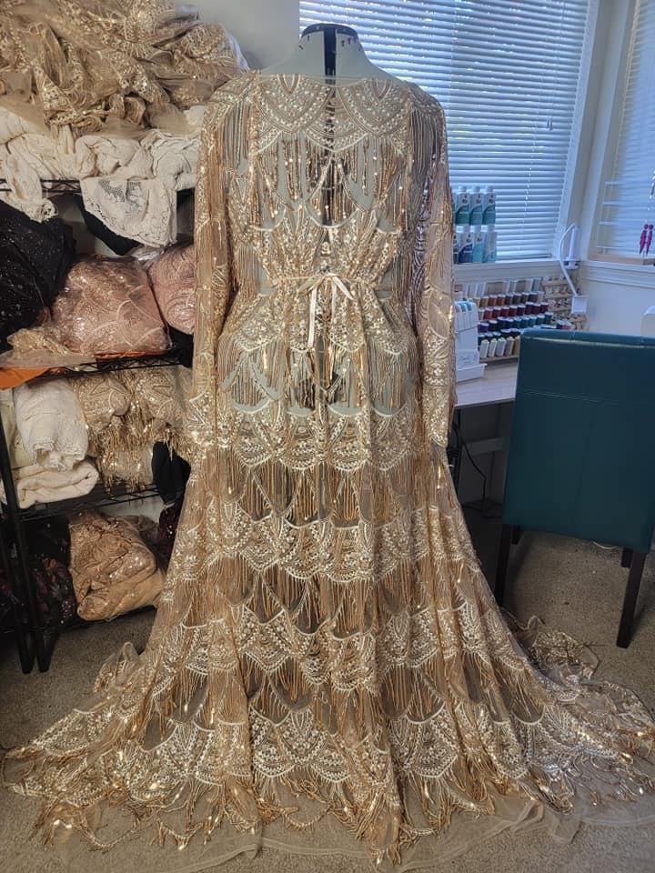 add corset to dress ADD-ON: Closed back or Tie Style any with sleeves – Sew Romantic Designs Size:M (15.5) 32/33 (1552) Bardot Louisa Mesh Midi western:More Heritage Styles