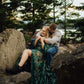 Adjustable sized emerald green sequin dress